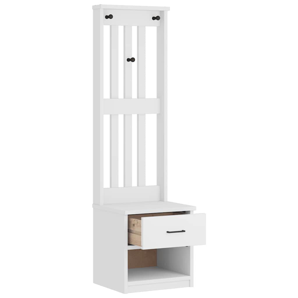 vidaXL Δέντρο χωλ SANDENS Λευκό 45x40x159,5 εκ. Πεύκο μασίφ ξύλο