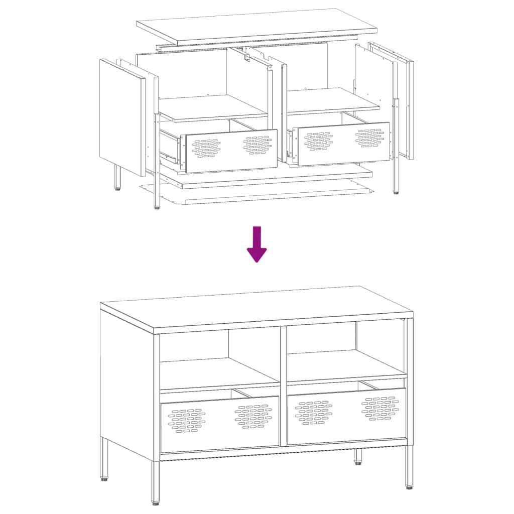 vidaXL Έπιπλο Τηλεόρασης Λαδί 68 x 39 x 43,5 εκ. Χάλυβας Ψυχρής Έλασης