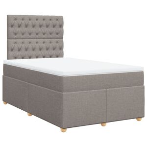 vidaXL Κρεβάτι Boxspring με Στρώμα Taupe 120x190 εκ. Υφασμάτινο