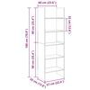 vidaXL Βιβλιοθήκη Γκρι Σκυροδέματος 60 x 35 x 180 εκ. από Επεξ. Ξύλο