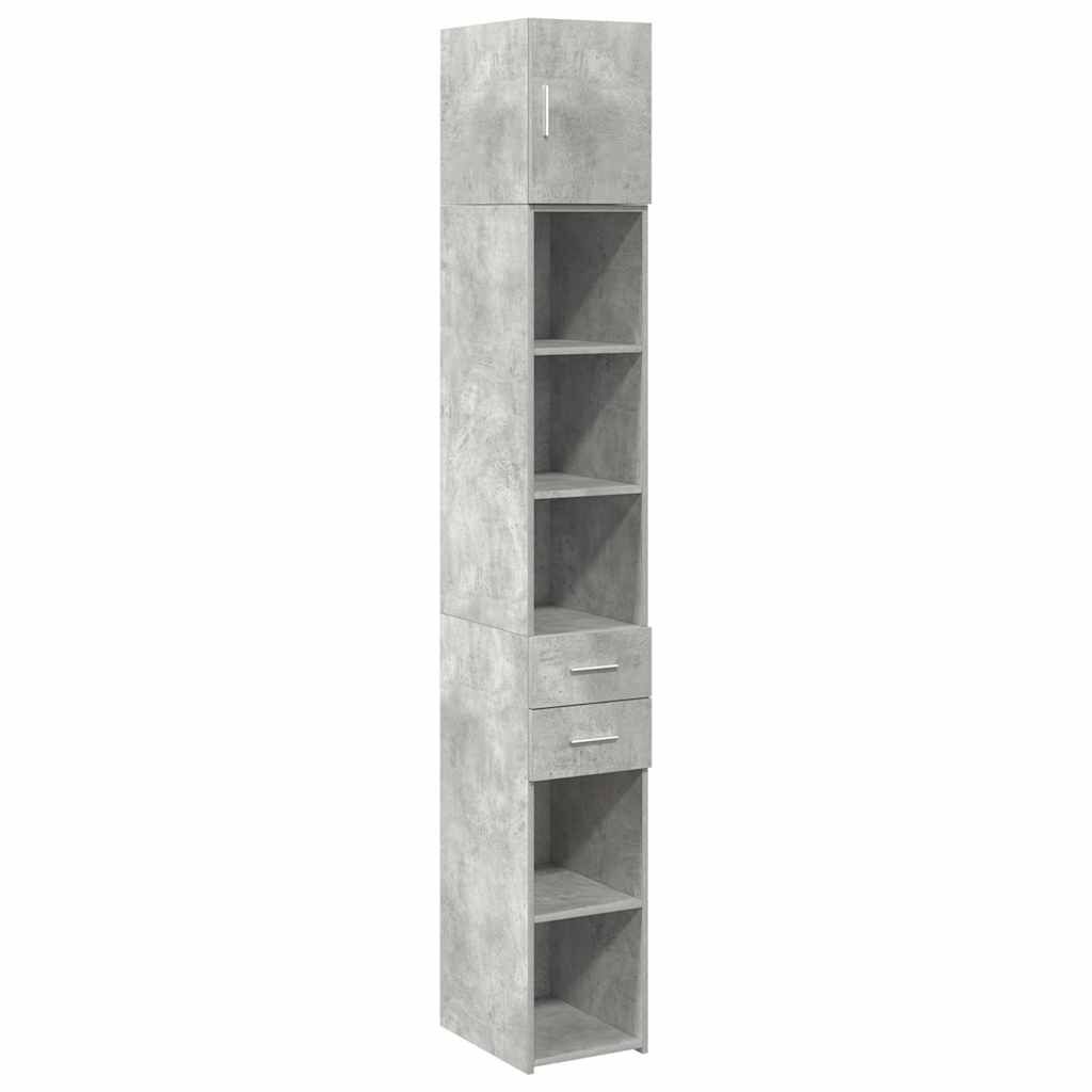 vidaXL Ντουλάπι Αποθήκευσης Στενό Γκρι 30x42,5x225 εκ. Επεξεργ. Ξύλο