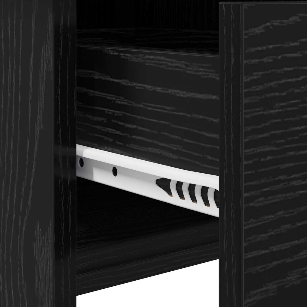 vidaXL Τουαλέτα με Καθρέφτη Μαύρη Κερασιά 100x45x76 εκ.