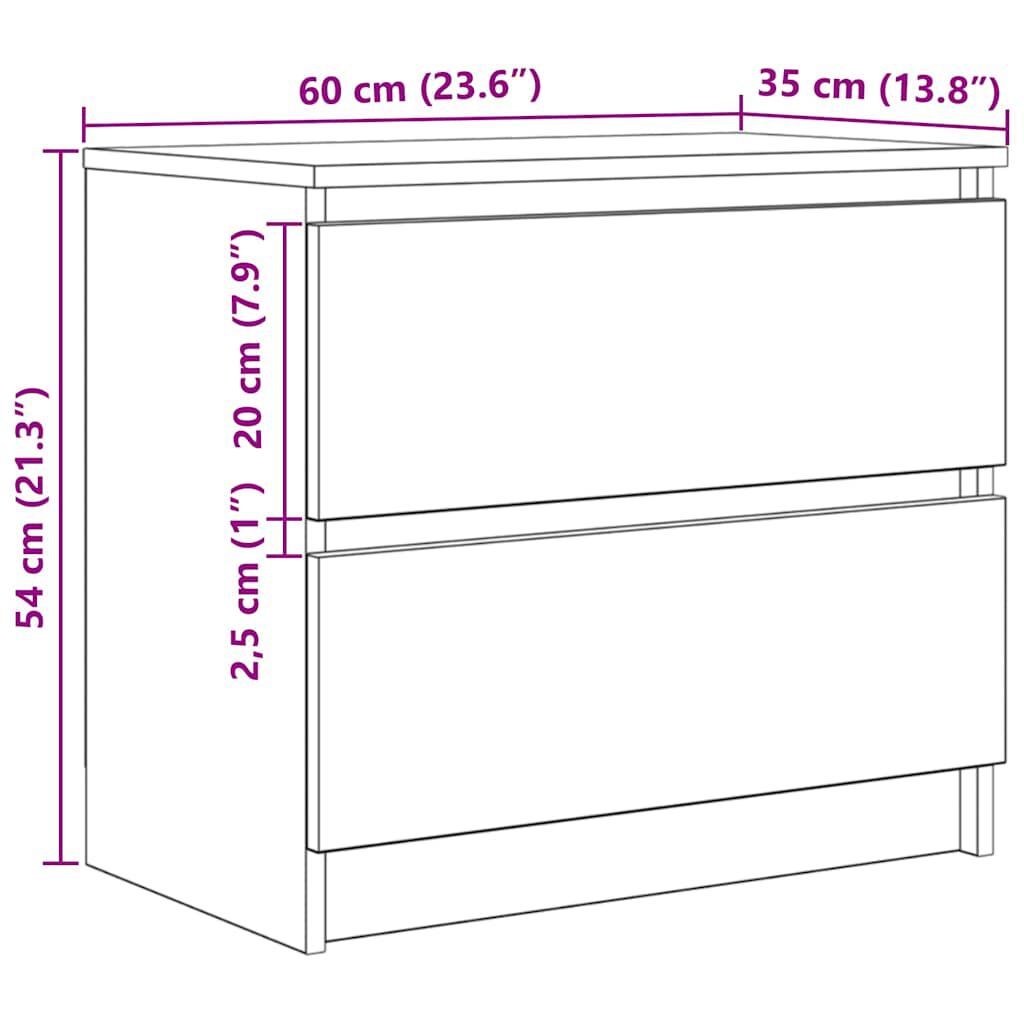 vidaXL Έπιπλο Τηλεόρασης Γκρι Sonoma 60x35x54 εκ. από Επεξεργ. Ξύλο