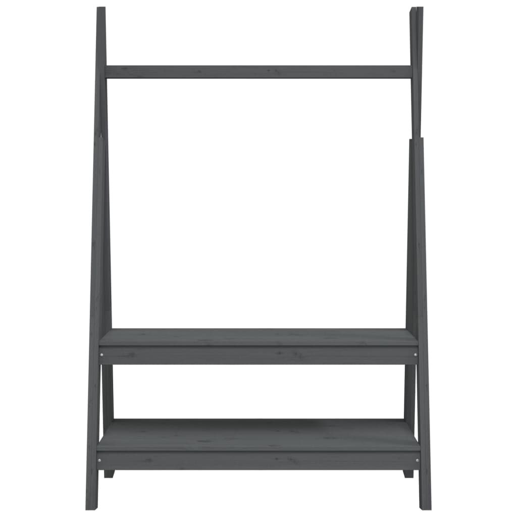 vidaXL Κρεμάστρα Ρούχων Γκρι 100x45,5x150 εκ. από Μασίφ Ξύλο Πεύκου