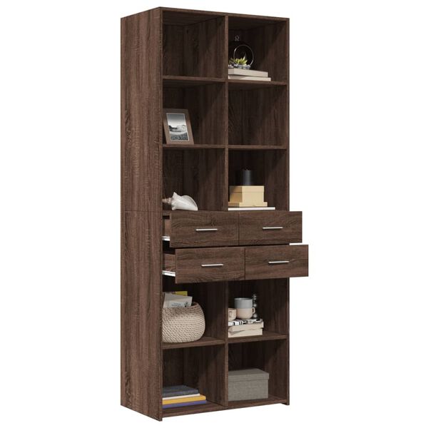 vidaXL Ντουλάπι Καφέ Δρυς 70x42,5x185 εκ. από Επεξεργασμένο Ξύλο