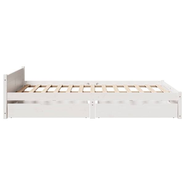 vidaXL Σκελετός Κρεβατιού Χωρίς Στρώμα Λευκό 100x200 εκ. Μασίφ Πεύκο