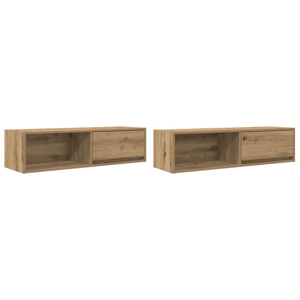 vidaXL Έπιπλα Τηλεόρασης 2 τεμ. 100x31x25,5 εκ. Επεξεργασμένο Ξύλο