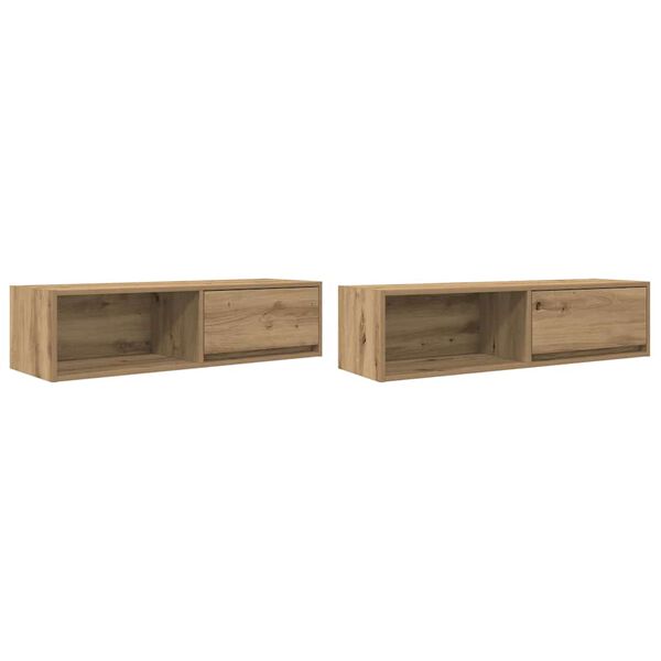 vidaXL Έπιπλα Τηλεόρασης 2 τεμ. 100x31x25,5 εκ. Επεξεργασμένο Ξύλο
