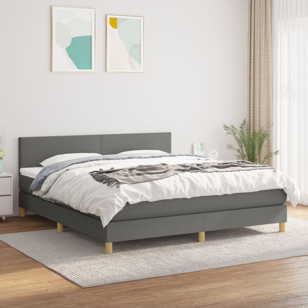 vidaXL &Kappa;&rho;&epsilon;&beta;ά&tau;&iota; Boxspring &mu;&epsilon; &Sigma;&tau;&rho;ώ&mu;&alpha; &Sigma;&kappa;&omicron;ύ&rho;&omicron; &Gamma;&kappa;&rho;&iota; 160x200 &epsilon;&kappa; &Upsilon;&phi;&alpha;&sigma;&mu;ά&tau;&iota;&nu;&omicron;