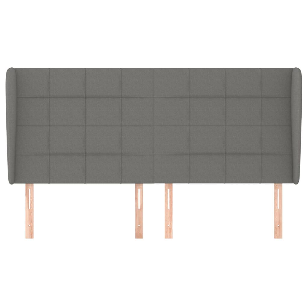 vidaXL Κεφαλάρι με Πτερύγια Σκούρο Γκρι 203x23x118/128 εκ. Υφασμάτινο