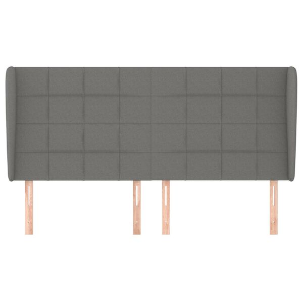 vidaXL Κεφαλάρι με Πτερύγια Σκούρο Γκρι 203x23x118/128 εκ. Υφασμάτινο