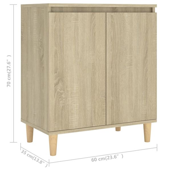 vidaXL Μπουφές Sonoma Δρυς 60x35x70εκ. από Επεξ. Ξύλο με Ξύλινα Πόδια