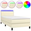 vidaXL &Kappa;&rho;&epsilon;&beta;ά&tau;&iota; Boxspring &mu;&epsilon; &Sigma;&tau;&rho;ώ&mu;&alpha; & LED &Kappa;&rho;&epsilon;&mu; 90x190 &epsilon;&kappa;. &Sigma;&upsilon;&nu;&theta;. &Delta;έ&rho;&mu;&alpha;