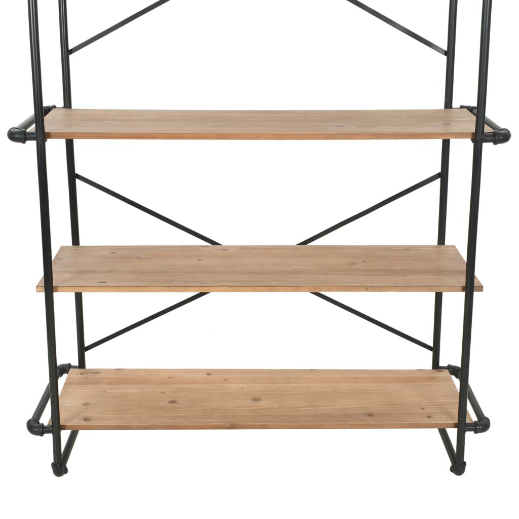 vidaXL Βιβλιοθήκη 120 x 42 x 180 εκ. από Μασίφ Ξύλο Ελάτης / Ατσάλι