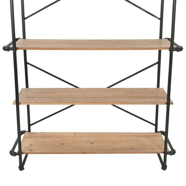 vidaXL Βιβλιοθήκη 120 x 42 x 180 εκ. από Μασίφ Ξύλο Ελάτης / Ατσάλι