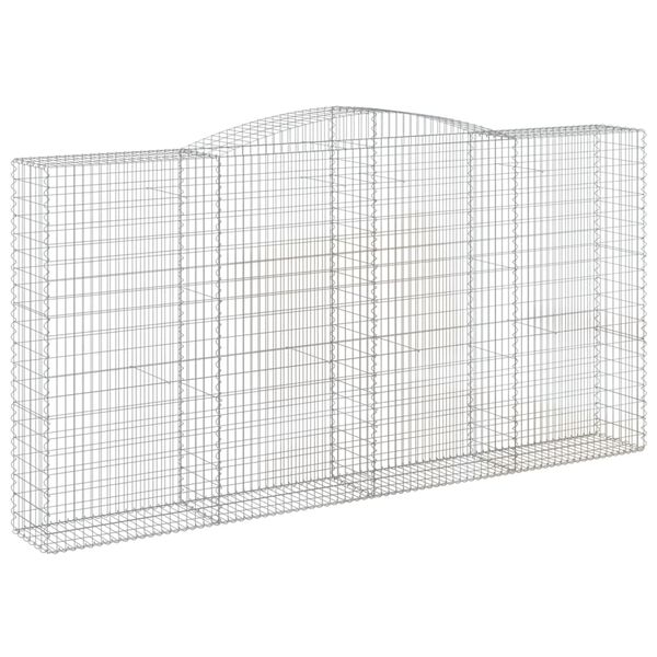 vidaXL Συρματοκιβώτια Τοξωτά 8 τεμ. 400x50x200/220 εκ. Γαλβαν. Ατσάλι
