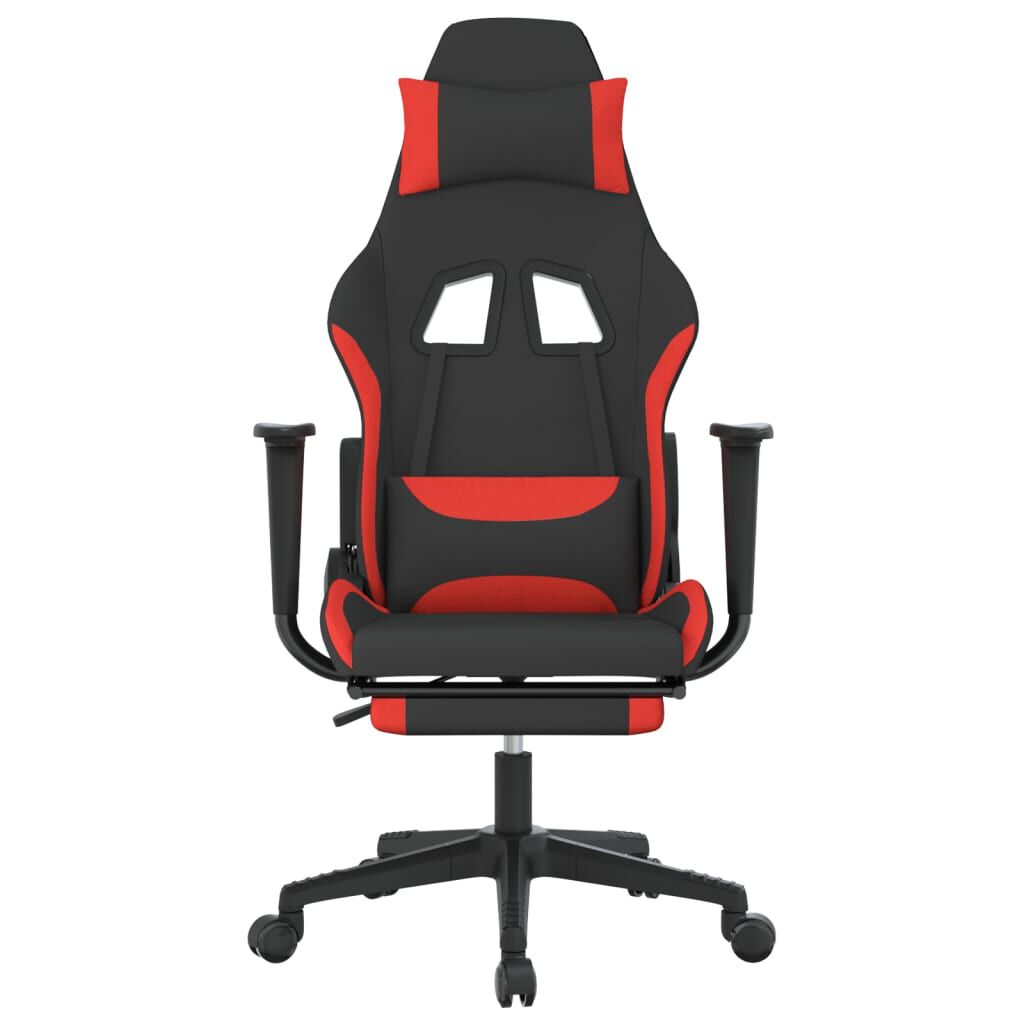 vidaXL Καρέκλα Gaming Μαύρη/κόκκινο Ύφασμα με Υποπόδιο
