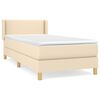 vidaXL Κρεβάτι Boxspring με Στρώμα Κρεμ 90x200 εκ.Υφασμάτινο