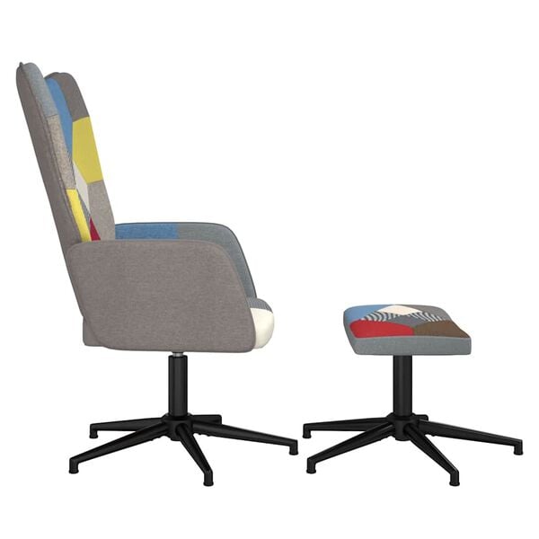 vidaXL Πολυθρόνα Relax Σχέδιο Patchwork Υφασμάτινη με Σκαμπό