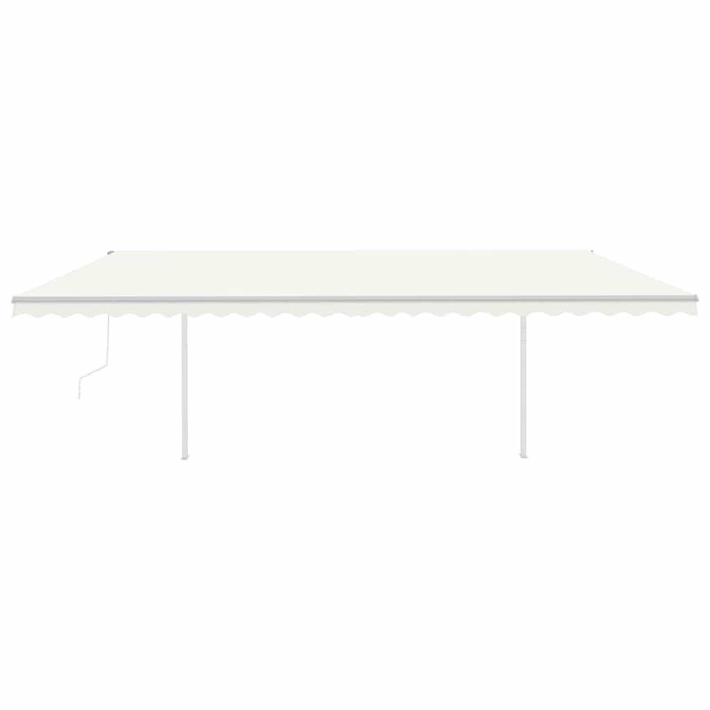 vidaXL Τέντα Αυτόματη με LED & Αισθητήρα Ανέμου Κρεμ 6 x 3 μ.