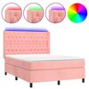vidaXL &Kappa;&rho;&epsilon;&beta;ά&tau;&iota; Boxspring &mu;&epsilon; &Sigma;&tau;&rho;ώ&mu;&alpha; & LED &Rho;&omicron;&zeta; 140x200 &epsilon;&kappa;. &Beta;&epsilon;&lambda;&omicron;ύ&delta;&iota;&nu;&omicron;