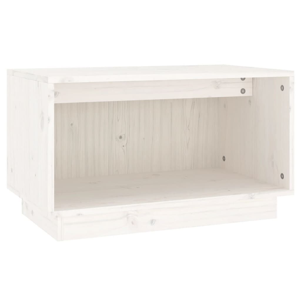 vidaXL Έπιπλο Τηλεόρασης Λευκό 60 x 35 x 35 εκ. από Μασίφ Ξύλο Πεύκου