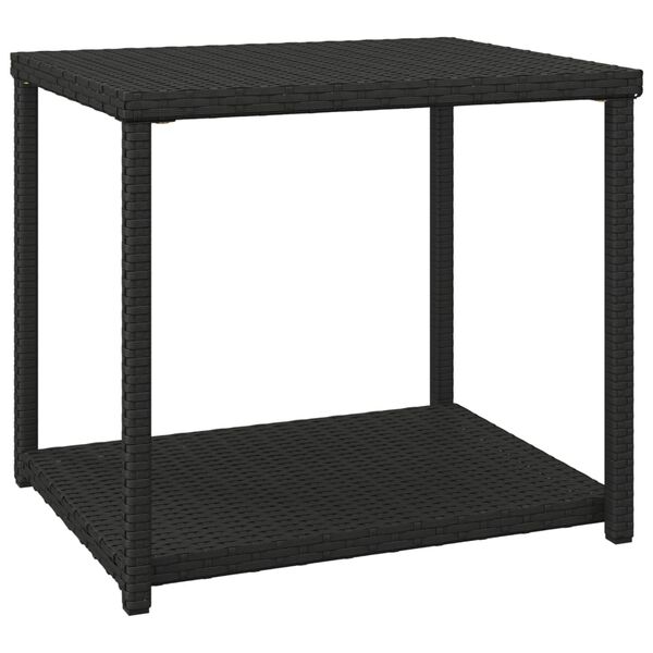 vidaXL Τραπεζάκι Βοηθητικό Μαύρο 55 x 45 x 49 εκ. από Συνθετικό Ρατάν