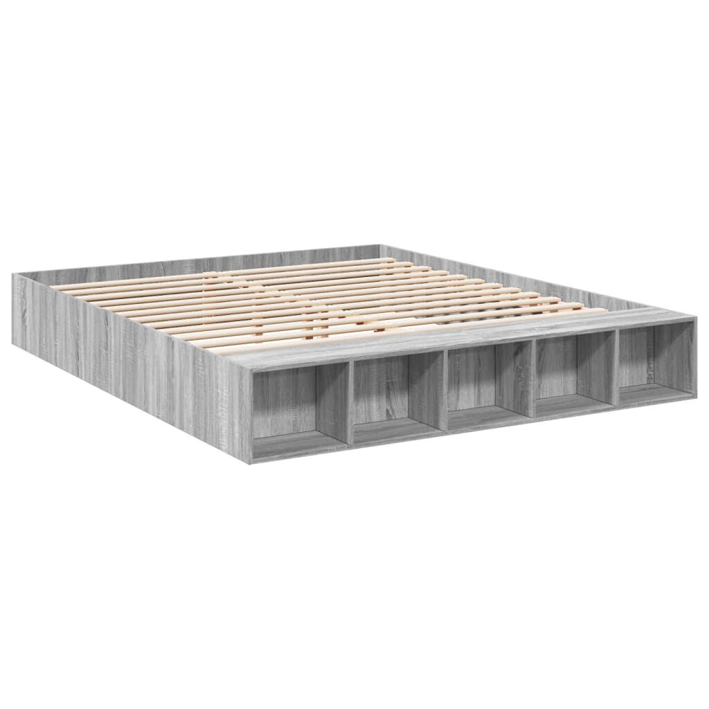vidaXL Πλαίσιο Κρεβατιού Γκρι Sonoma 200x200 εκ. Επεξεργασμένο Ξύλο
