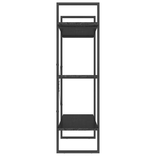 vidaXL Βιβλιοθήκη με 3 Ράφια Μαύρη 100x30x105 εκ από Μασίφ Ξύλο Πεύκου