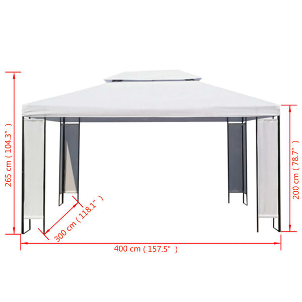 vidaXL Κιόσκι Λευκό 3 x 4 μ.
