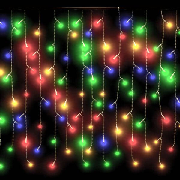 vidaXL Κουρτίνα LED Φωτάκια Σταλακτίτες 10μ. 400 LED Πολύχρωμα 8 Λειτ.