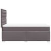 vidaXL Κρεβάτι Boxspring με Στρώμα Γκρι 90x200 εκ. από Συνθετικό Δέρμα