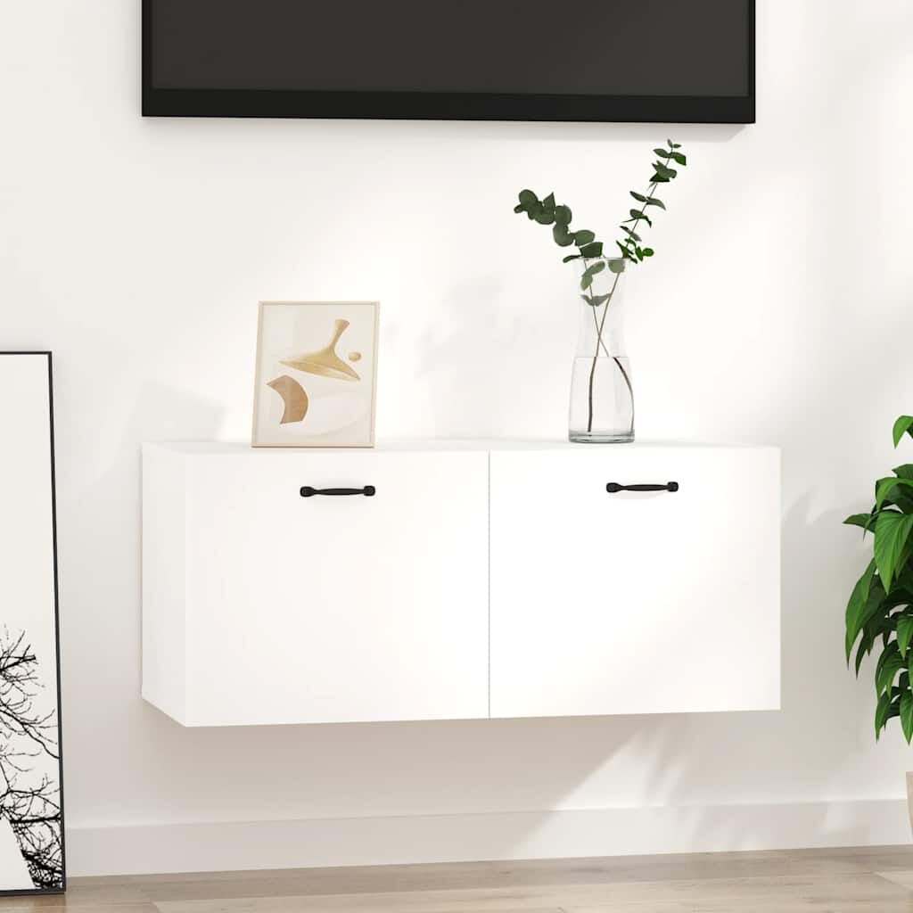 vidaXL Ντουλάπι Τοίχου Γυαλιστερό Λευκό 80x35x36,5 εκ. Επεξεργ. Ξύλο
