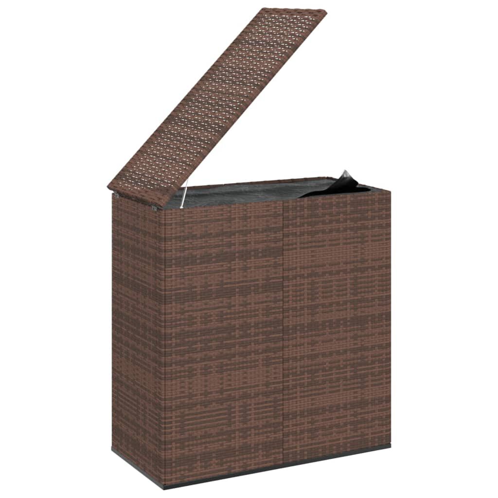 vidaXL Κουτί Μαξιλαριού Κήπου Καφέ 100x49x103,5 εκ. Ρατάν Πολυαιθ.