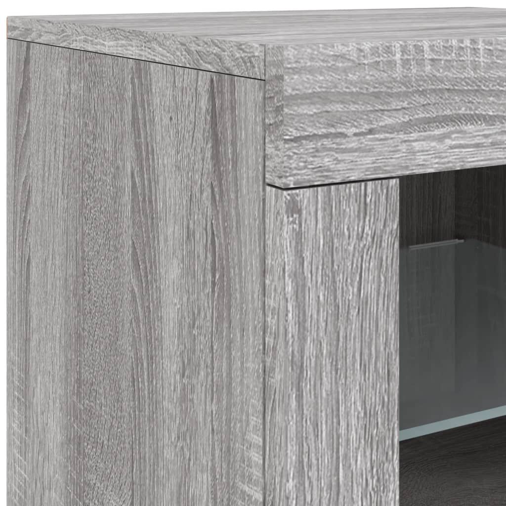 vidaXL Μπουφές με LED Γκρι Sonoma 123 x 37 x 67 εκ.