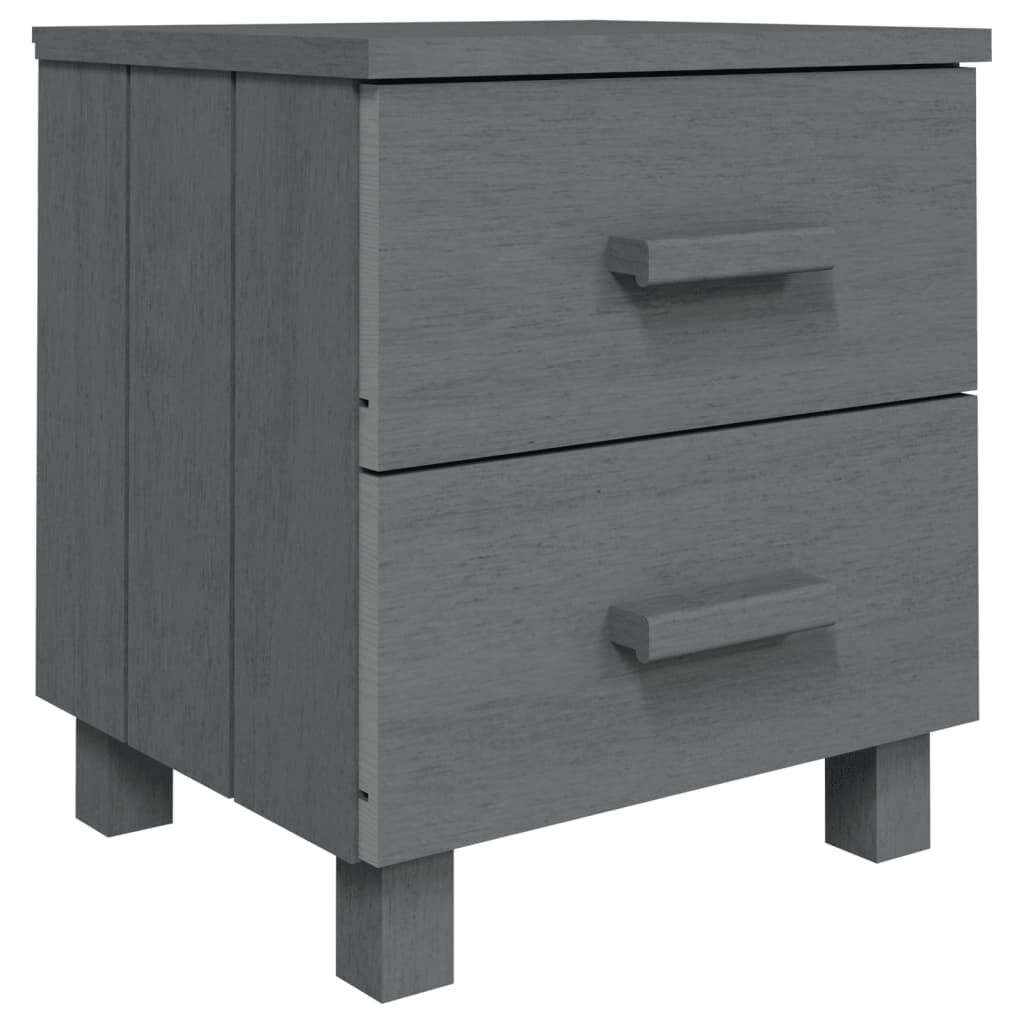 vidaXL Κομοδίνο HAMAR 2 Τεμ. Σκ. Γκρι 40x35x44,5εκ. Μασίφ Ξύλο Πεύκου