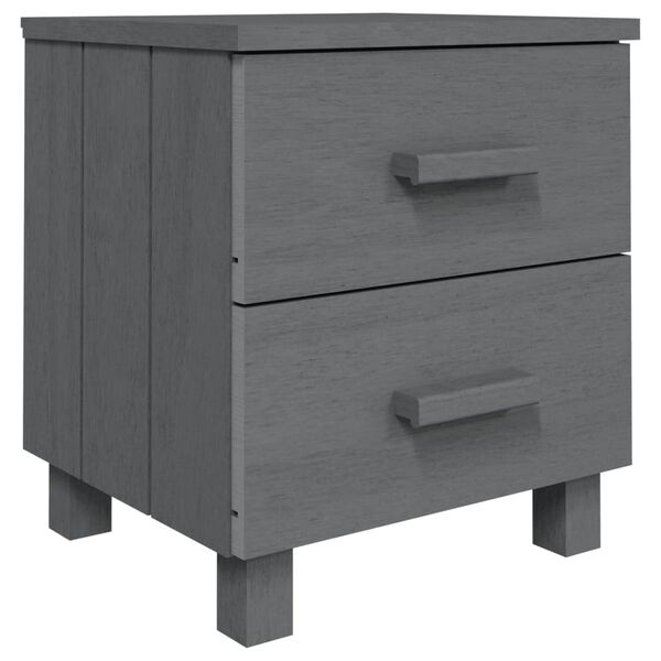 vidaXL Κομοδίνο HAMAR 2 Τεμ. Σκ. Γκρι 40x35x44,5εκ. Μασίφ Ξύλο Πεύκου