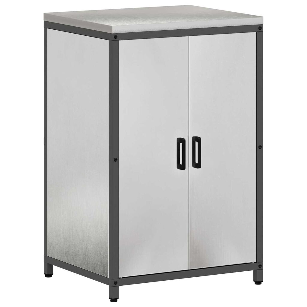 vidaXL Σετ Αποθήκευσης Κουζίνας με ράφι 3 pcs Ασημί 180 x 50 x 92 εκ.