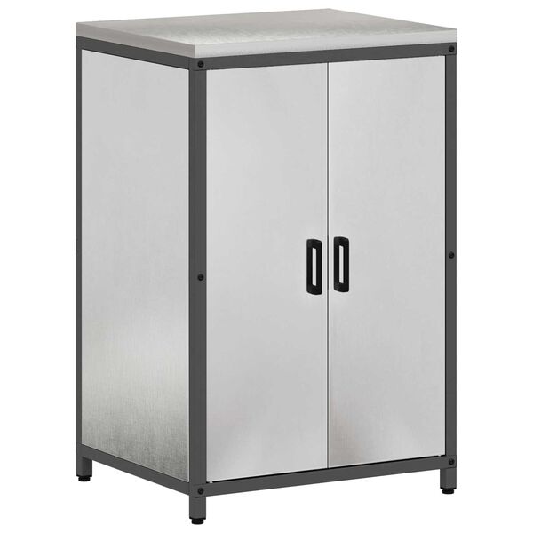 vidaXL Σετ Αποθήκευσης Κουζίνας με ράφι 3 pcs Ασημί 180 x 50 x 92 εκ.