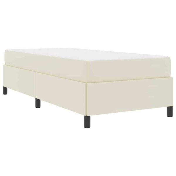 vidaXL Σκελετός κρεβατιού με στρώμα Κρεμ 100 x 200 cm Τεχνητό δέρμα