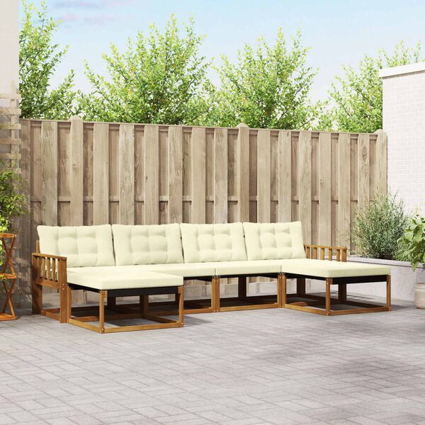 vidaXL &Sigma;&epsilon;&iota;&rho;ά &Kappa;&alpha;&nu;&alpha;&pi;έ &Epsilon;&xi;&omega;&tau;&epsilon;&rho;&iota;&kappa;&omicron;ύ &mu;&epsilon; &mu;&alpha;&xi;&iota;&lambda;ά&rho;&iota; 6 pcs &Phi;&upsilon;&sigma;&iota;&kappa;ό &kappa;&alpha;&iota; &Kappa;&rho;έ&mu;&alpha;