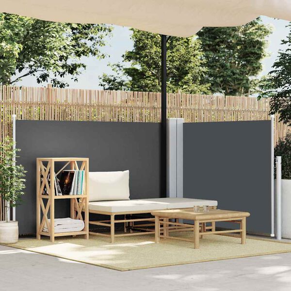 vidaXL Σκίαστρο Πλαϊνό Συρόμενο Ανθρακί 120 x 600 εκ.
