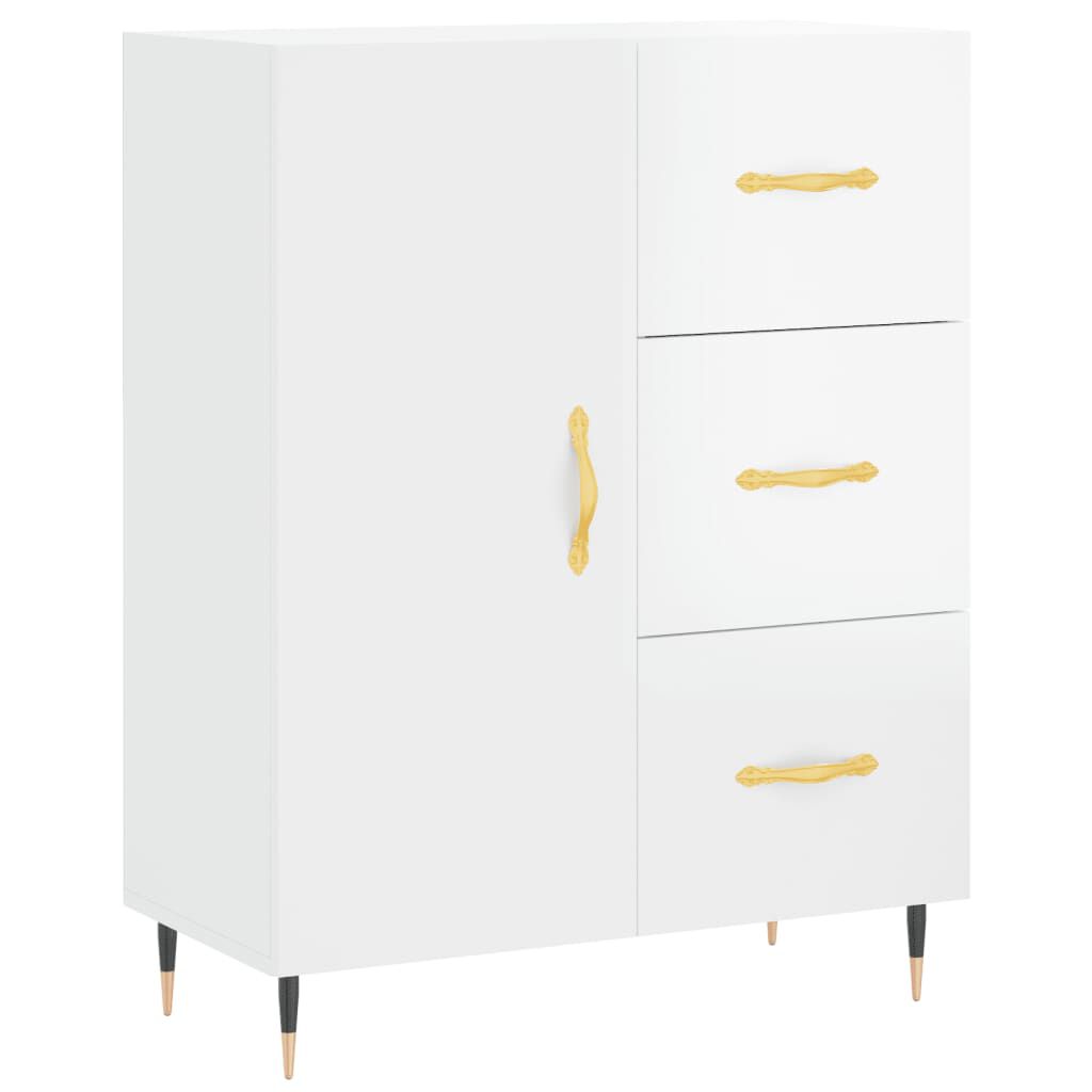 vidaXL Ντουλάπι Γυαλιστερό Λευκό 69,5x34x90 εκ. Επεξεργασμένο Ξύλο