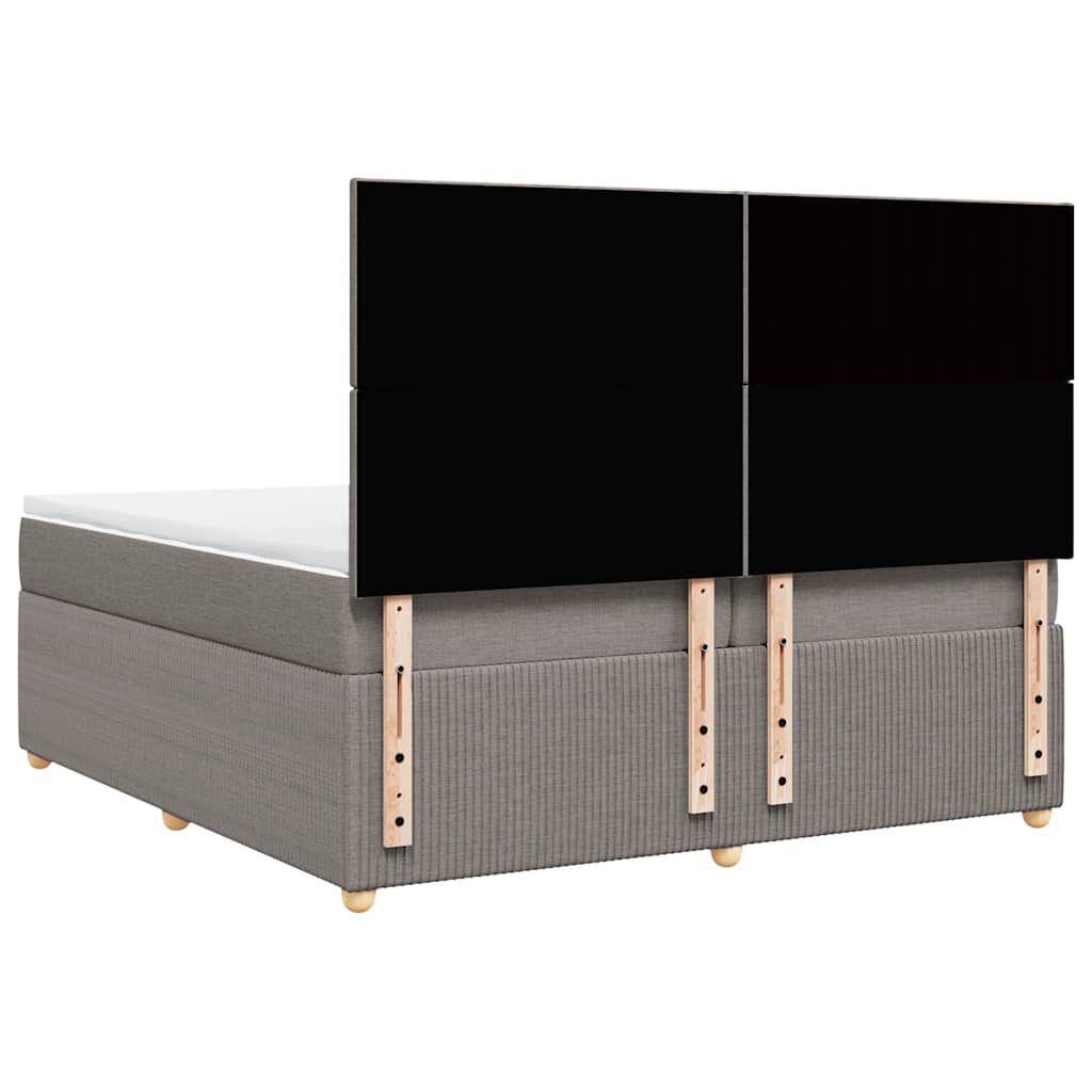 vidaXL Κρεβάτι Boxspring με Στρώμα Taupe 200x200 εκ. Υφασμάτινο
