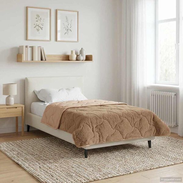vidaXL &Chi;&epsilon;&iota;&mu;&epsilon;&rho;&iota;&nu;ό &Pi;&alpha;&pi;&lambda;&omega;&mu;&alpha;&tau;&omicron;&theta;ή&kappa;&eta; &Omicron;&upsilon;&alpha;&nu;&tau;&iota;&nu;&gamma;&kappa; Taupe 135 x 200 cm