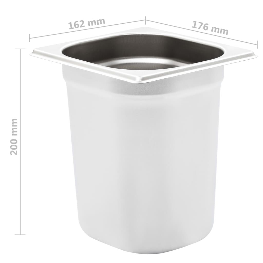vidaXL Λεκάνες Gastronorm 8 τεμ. GN 1/6 200 χιλ. από Ανοξείδωτο Ατσάλι