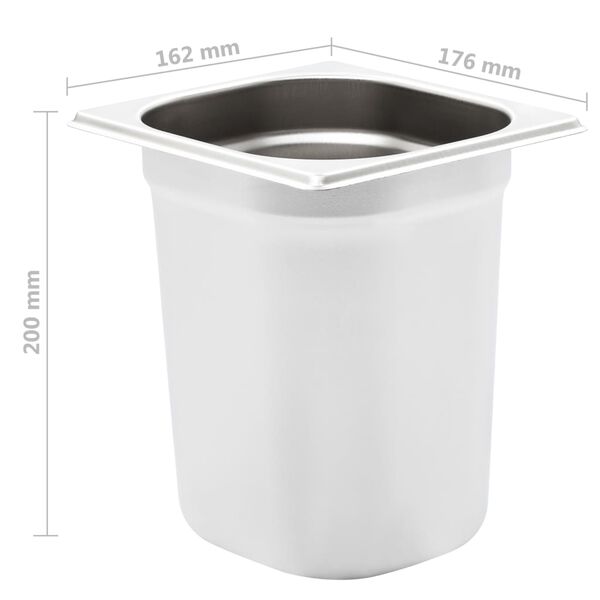 vidaXL Λεκάνες Gastronorm 8 τεμ. GN 1/6 200 χιλ. από Ανοξείδωτο Ατσάλι