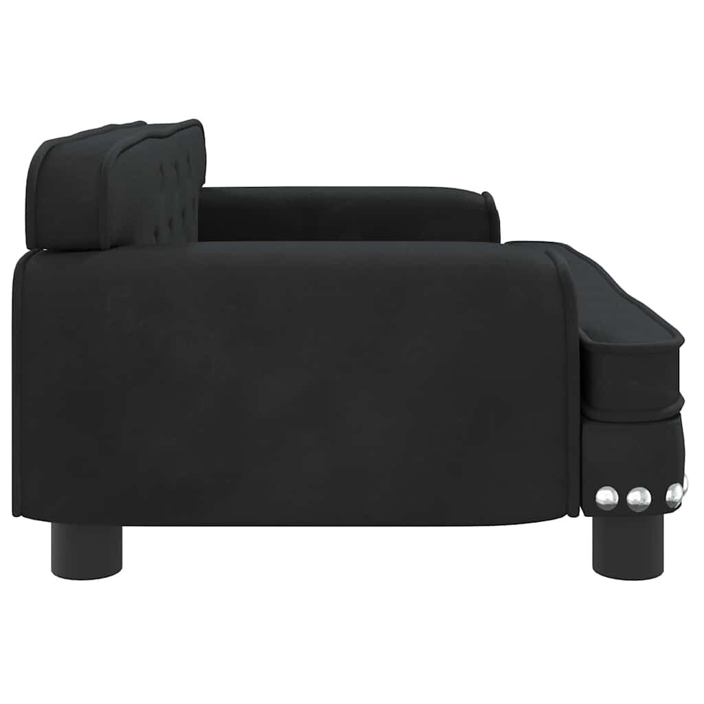 vidaXL Καναπές Παιδικός Μαύρο 70 x 45 x 30 εκ. από Βελούδο