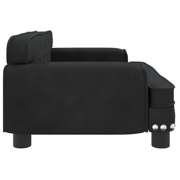 vidaXL Καναπές Παιδικός Μαύρο 70 x 45 x 30 εκ. από Βελούδο