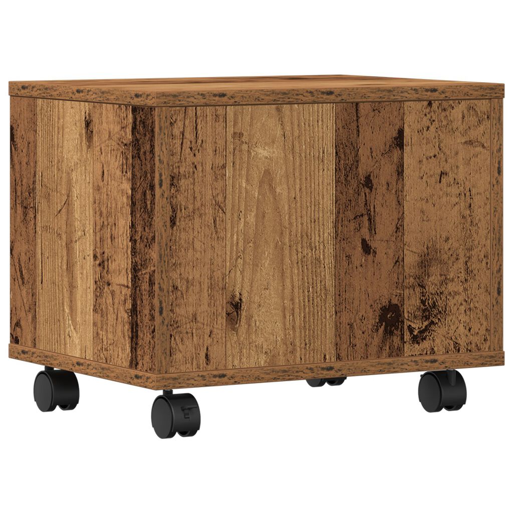 vidaXL Ράφι Εκτυπωτή με Ρόδες Παλιού Ξύλου 41x32x33,5 εκ